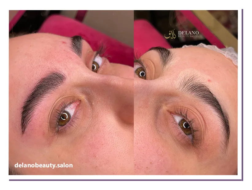 Natural eyebrow microblading