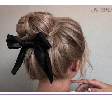 مدل شینیون مو با پیراهن بلند