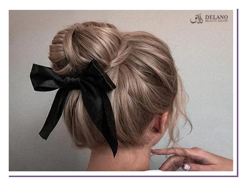 مدل شینیون مو با پیراهن بلند